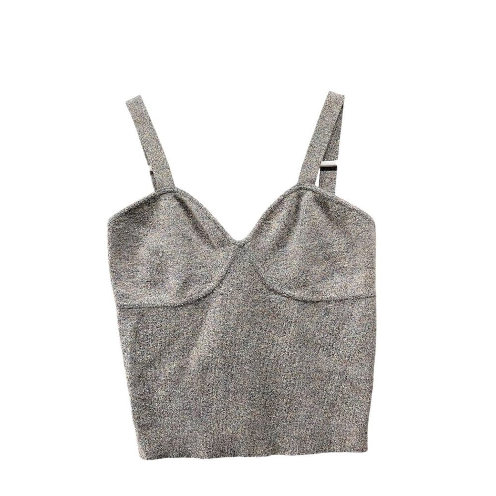Line And Dot Wool Blend Knit Camisole Sweater Top Womens XS Gray Sweetheart‎